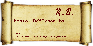 Maszal Bársonyka névjegykártya